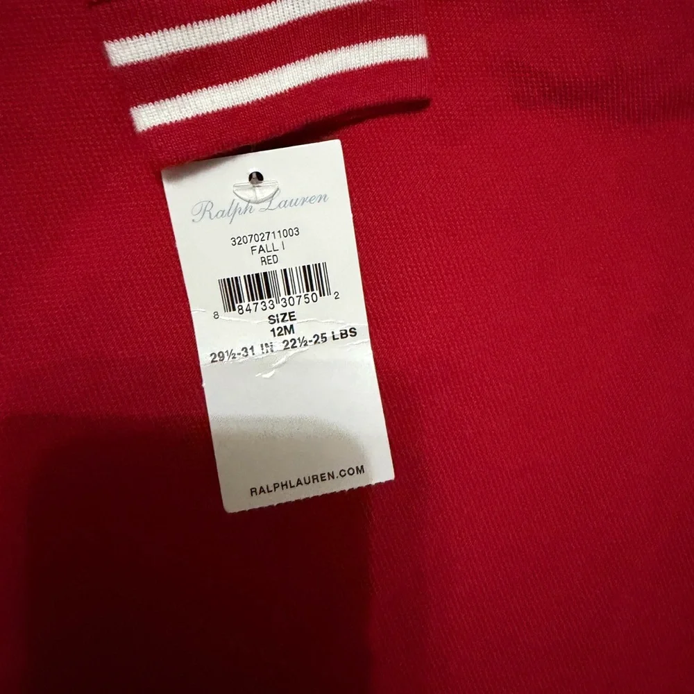 Ralph Lauren Red Kids One Piece Footie new